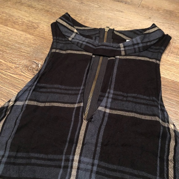 Plaid Navy Dress - Picture 2 of 4